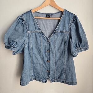 Like New GAP Blue Denim Top